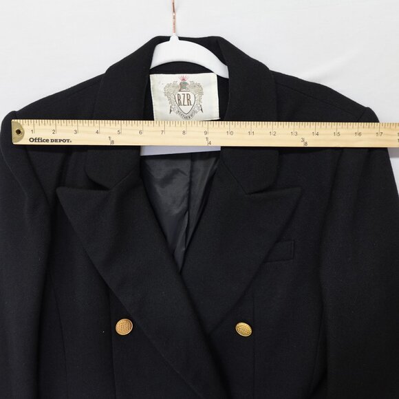RZR Weather Wise Blazer Womens 5/6 Small 100% Wool Black Jacket Gold Demure - Picture 12 of 15